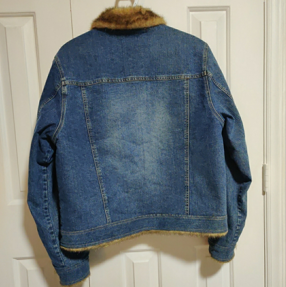 Marvin Richards 1990’s Faux Fur Vintage Denim Jacket - Picture 2 of 10